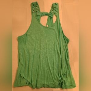 Candie's tank top w/ braided straps blue- green color size XLarge